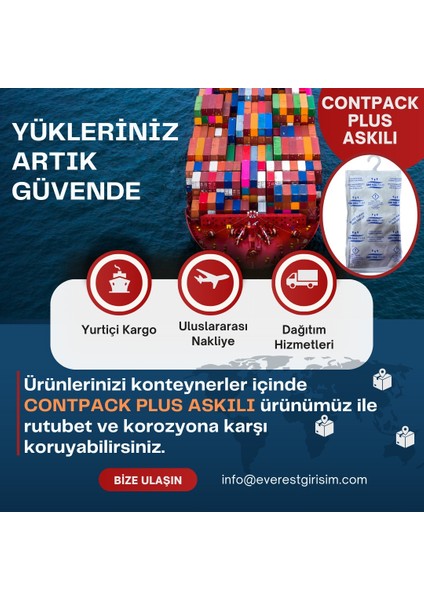 Contpack Plus Askısız Nem Alıcı Rutubet Engelleyici Konteyner Kurutucu 10 Adet 3800 Gr.