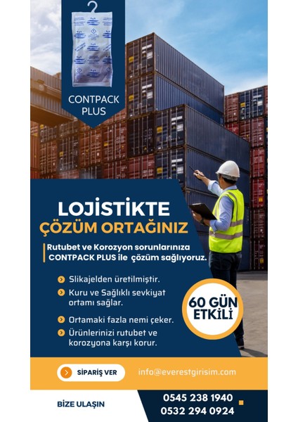 Contpack Plus Askısız Nem Alıcı Rutubet Engelleyici Konteyner Kurutucu 10 Adet 3800 Gr.