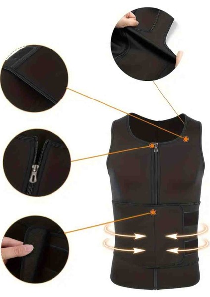 Premium Neopren Erkek Vücut Şekillendirici Korse Terleme Sporcu Sauna Korse