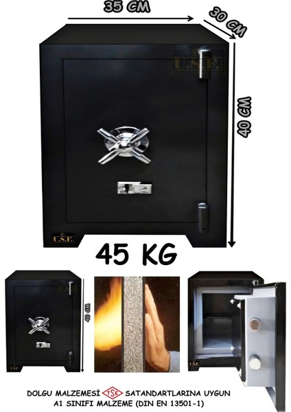 Ev ve Ofis Tipi Çelik Para Kasası Güvenli Para Kasası-40cm-45kg indirimleri