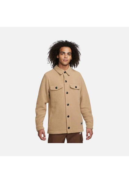 Sportswear Sport Utility Sherpa Full-Length Button Erkek Ceket DZ5437 modelleri