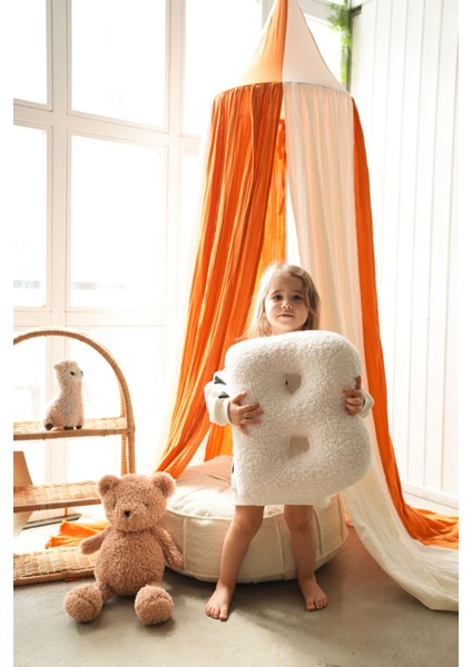 B harfli yastık ve kırlent, peluş, 40x40, beyaz, bebek ve çocuk odası dekor. fiyatları