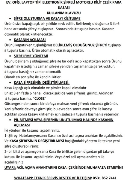 Ev ve Ofis Tipi şifreli Çelik Para Kasası Güvenli Para Kasası