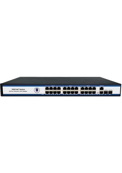 Nova NVC-PSE2422G 24 Port Poe+ 10-100 Mbps 2 Port 10-100-1000 Mbps Uplink 2 Port Sfp Switch 300W