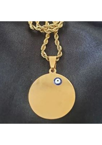 Kişiye Özel Isimli Yuvarlak Paslanmaz Çelik Kolye Yuvarlak Kolye Nazar Boncuklu modelleri