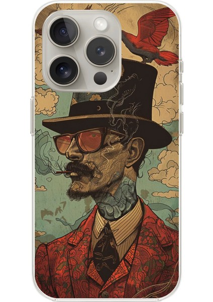 Apple iPhone 15 Pro Uyumlu Şeffaf Kılıf Fötr Tasarımlı