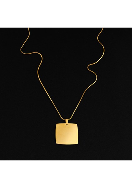 Kişiye Özel Isimli Kararmaz Çelik Kolye Kare Kolye Mickey Mouse Baskılı fırsatları