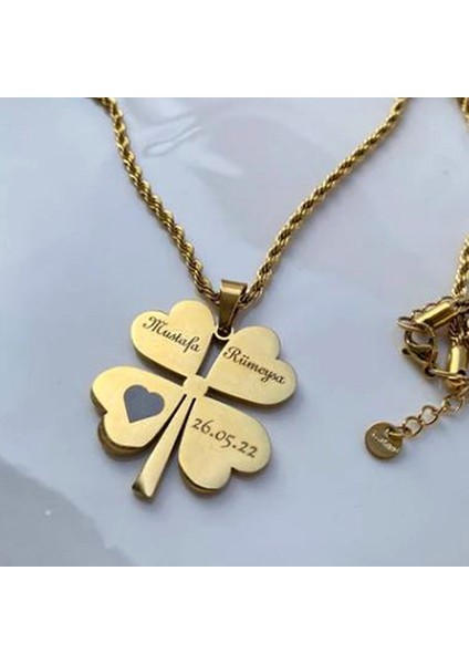 Kişiye Özel Isimli Paslanmaz Çelik Kolye 4 Yapraklı Yonca Kolye indirimleri