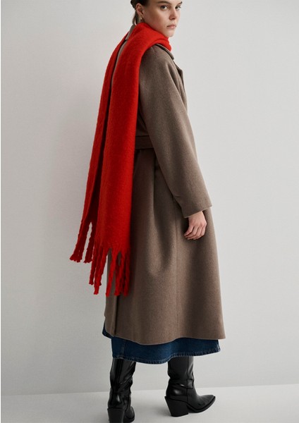 Püsküllü Kırmızı Atkı 1912844-82677 fiyatları