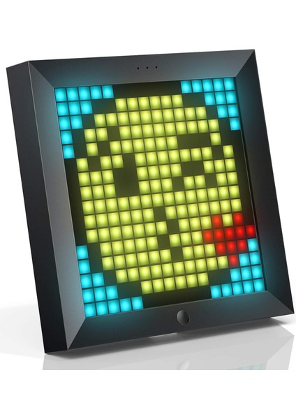 Pixoo - 16X16 LED Ekranlı Pixel Art Dijital Resim Çerçevesi App Kontrolü - Oyun Odası ve Komodin Için Serin Animasyon Çerçevesi Duvar/masa Montajı -Siyah