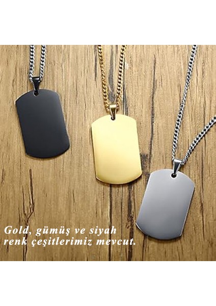 Kişiye Özel Isimli Paslanmaz Künye Çelik Kolye Müslüm Gürses Künye Kolye