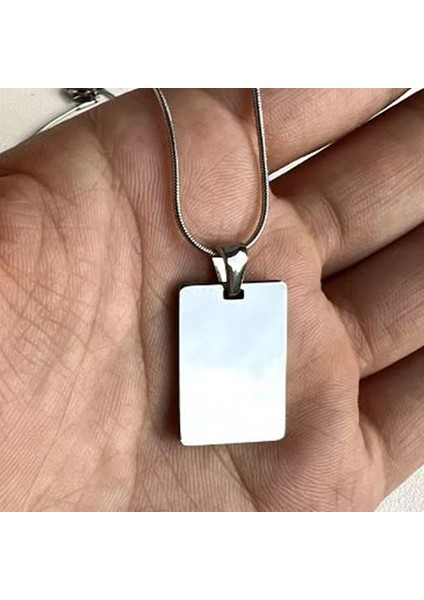 Kişiye Özel Isimli Dikdörtgen Paslanmaz Çelik Kolye Dikdörtgen Kolye Nazar Boncuklu fiyatları