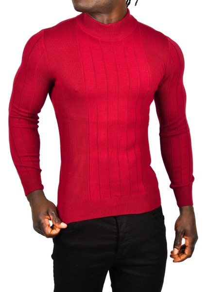 Yarım Balıkçı Yaka Çizgili Tüylenmeyen Slim Fit Triko Kazak 2505491 fırsatları