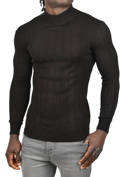 Yarım Balıkçı Yaka Çizgili Tüylenmeyen Slim Fit Triko Kazak 2505491 fiyatları