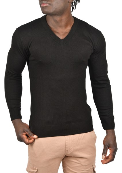Slim Fit V Yaka Basic Triko Ince Kazak 2505494