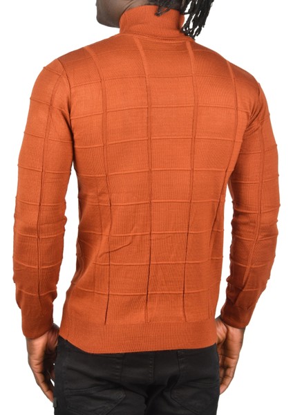 Kare Desenli Balıkçı Yaka Slim Fit Boğazlı Triko Kazak 2505493 indirimleri