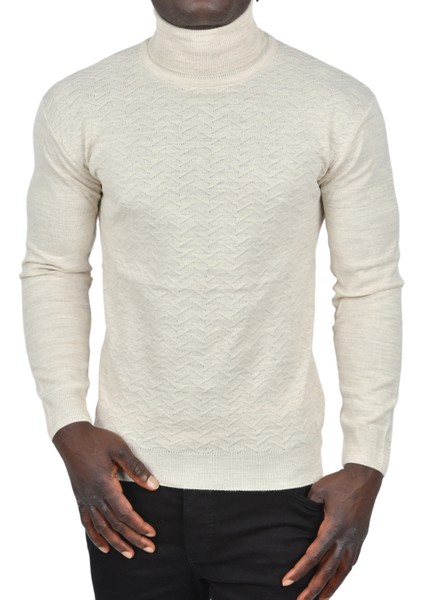 Zigzag Desenli Tam Balıkçı Yaka Dar Kesim Boğazlı Triko Kazak 2505497 fiyatları