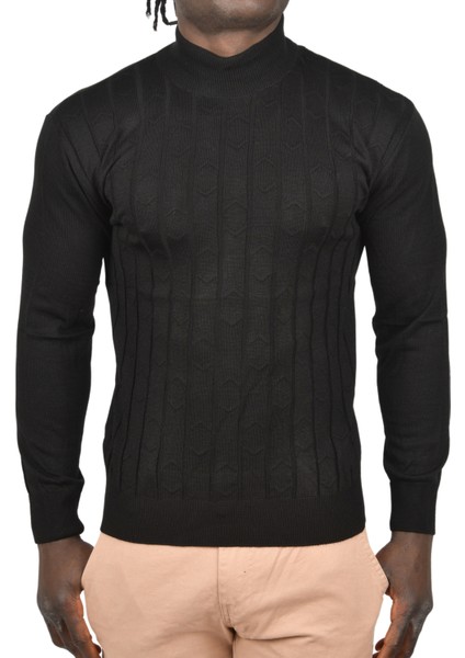 Çizgi Desenli Tüylenme Yapmayan Yarım Balıkçı Yaka Triko Kazak 2505501 fiyatları