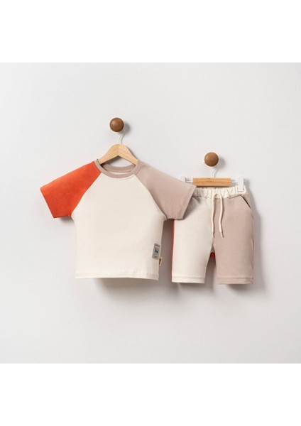 2457 Abstract Etiketli Erkek Çocuk Şortlu Takım