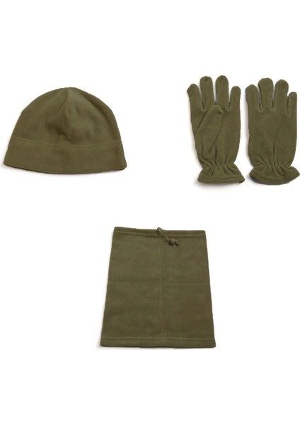 3'lü Polar Ipli Boyunluk - Yuvarlak Bere - Eldiven Seti