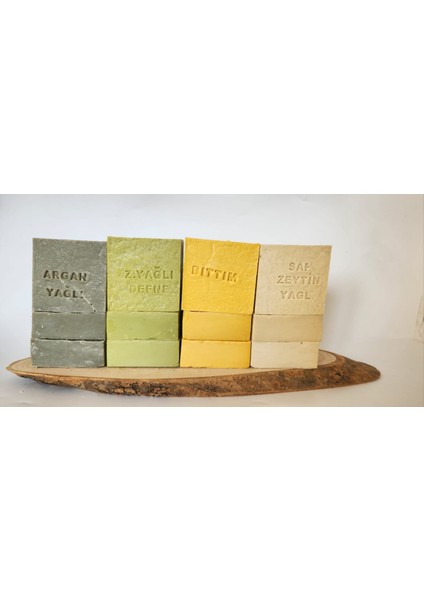 Argan Yağlı , Zeytin Yağlı , Saf Zeytin Yağlı ve Bıttım Sabunu Karışık 12'li