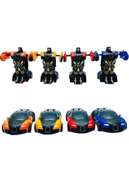 Robota Dönüşen Bugatti Araba 4lü Set