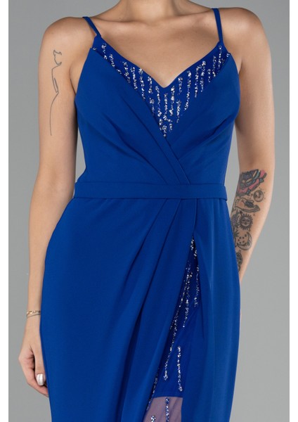 Taşlı Bacak Dekolteli Uzun Abiye Elbise ABU4299 modelleri