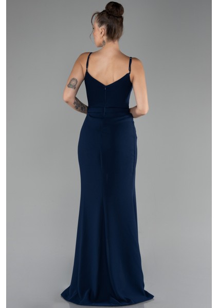 Taşlı Bacak Dekolteli Uzun Abiye Elbise ABU4299 fiyatları