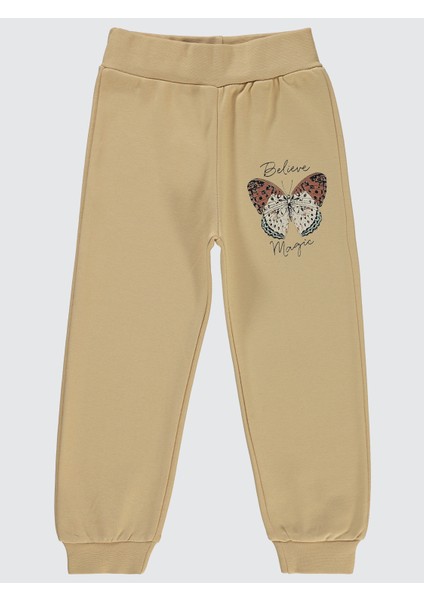 Kız Çocuk Eşofman Altı 2-5 Yaş Yulaf Sütü