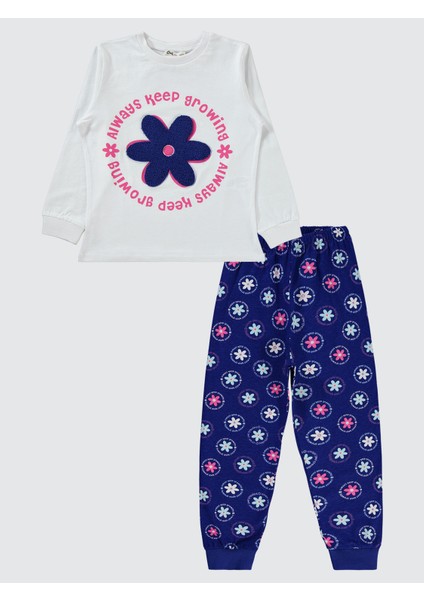 Kız Çocuk Pijama Takımı 6-9 Yaş Saks