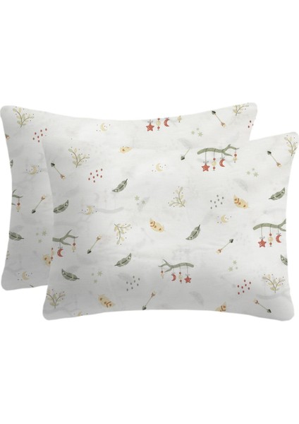 Yeşil %100 Pamuk Bebek Yastık Kılıfı 35x45, 2'li set, yumuşak ve kaliteli materyal