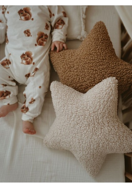 Teddy Yıldız Yastık Krem fırsatları