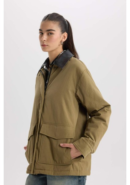 Polo Yaka Mont Fermuar Çıtçıtlı Cepli Mevsimlik Pamuklu D6745AX24AU fırsatları