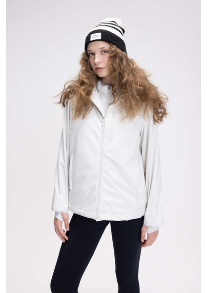 Fit Su Geçirmez Softshell Mont Rüzgar Geçirmez Kapüşonlu Cepli Fermuarlı C4959AX24WN