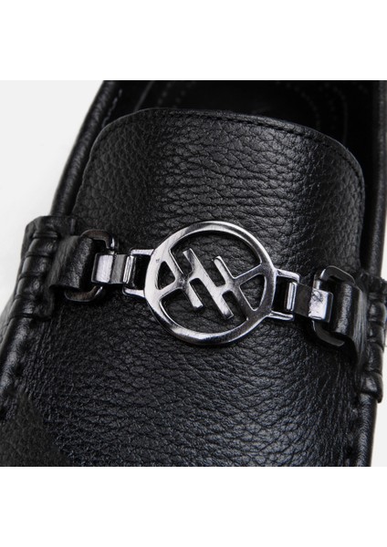 02AYH299400A100 HAKIKI Deri Siyah Erkek Loafer