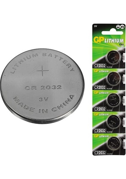 Gp CR2032 3V Lityum Para Pil 5li Paket GPCR2032-2CPU5 (GPPBL2032188) (4738)