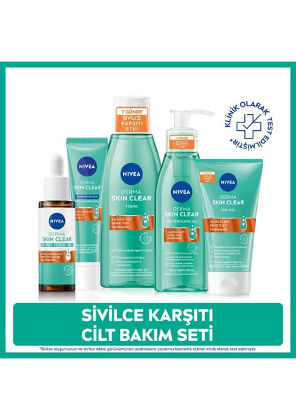 Derma Skin Clear Set, Serum 30ML, Jel 150ML, Tonik 200ML, Peeling 150ML, Krem 40ML