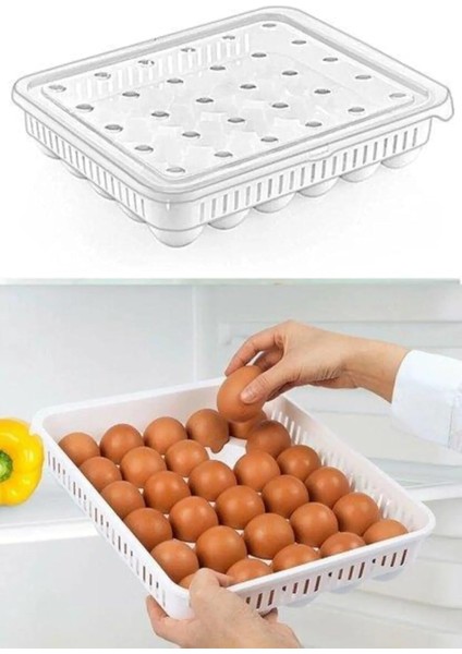Kapaklı Yumurta Saklama Kabı, Akrilik Plastik Yumurtalık Organizer