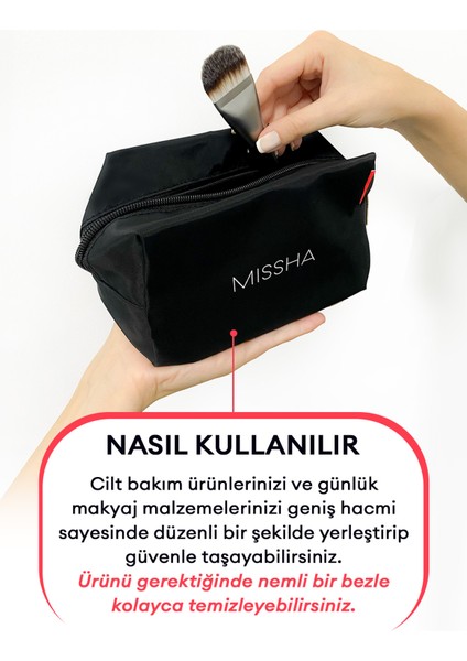 Büyük Boy Makyaj Çantası Pouch B Round