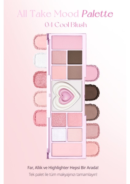 Çok Fonksiyonlu Makyaj Paleti PERIPERA All Take Mood Like Palette (#04 Cool Blush) (Night Peri)