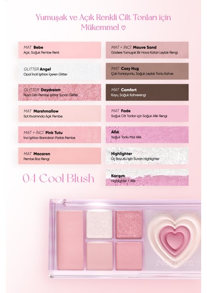 Çok Fonksiyonlu Makyaj Paleti PERIPERA All Take Mood Like Palette (#04 Cool Blush) (Night Peri)