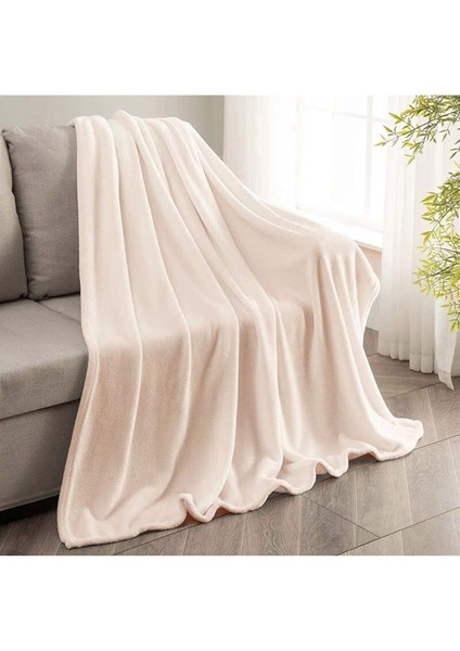 Wellsoft Tek Kişilik Battaniye Sıcak Battaniye Tv Dekor Battaniyesi 100X170 Krem modelleri