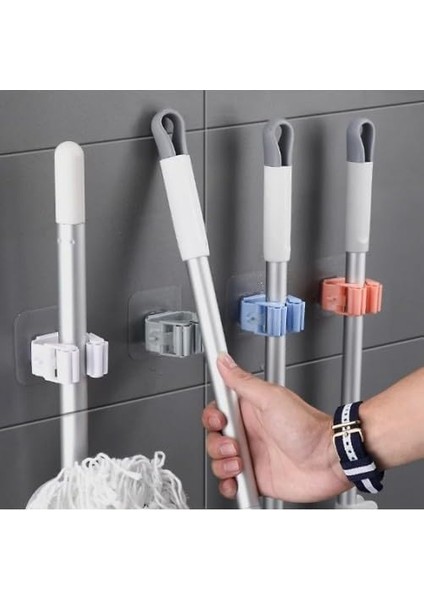 Pratik Mop, Paspas, Fırça Tutucu, Askı Aparatı 4 Adet