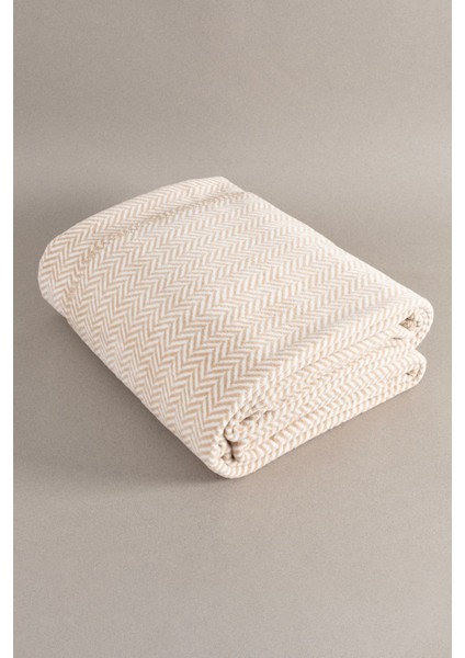 Yumuşak Pamuklu Tek Kişilik Battaniye, Kahve Krem, 150x200 cm fırsatları