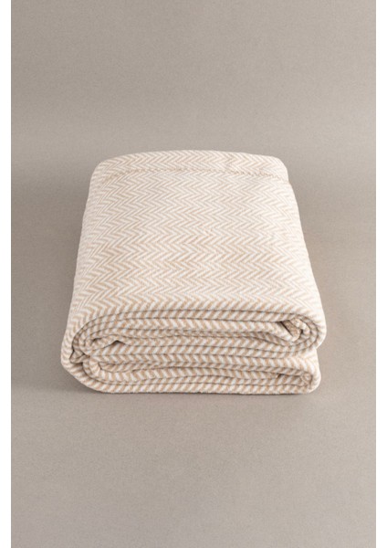 Yumuşak Pamuklu Tek Kişilik Battaniye, Kahve Krem, 150x200 cm indirimleri