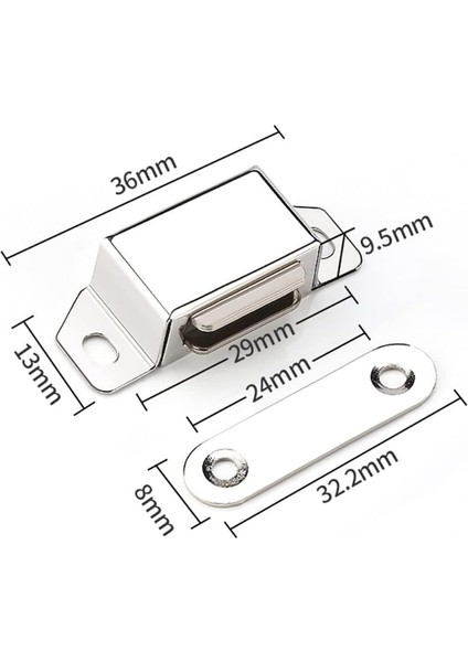 Mıknatıslı Metal Mobilya Kapak Kilidi 22X13X10MM