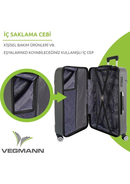 Vela Gri 2'li Valiz Seti Orta Boy ,kabin Boy indirimleri