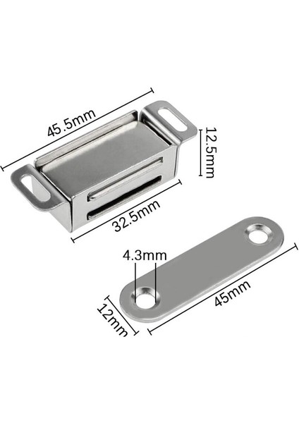 Mıknatıslı Metal Mobilya Kapak Kilidi 32X16X12MM fiyatları