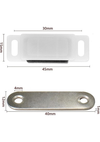 Mıknatıslı Plastik Mobilya Kapak Kilidi 31X15X14MM - Beyaz