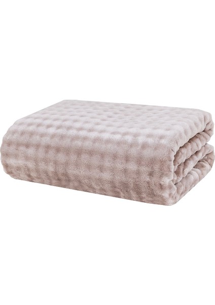 Yumuşak ve rahat 140x190 cm pudra renkli battaniye, wellsoft malzeme, düz desen fırsatları